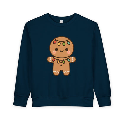 Gingerbread Cookie Decorated With Lights Christmas Toddler Sweatshirt