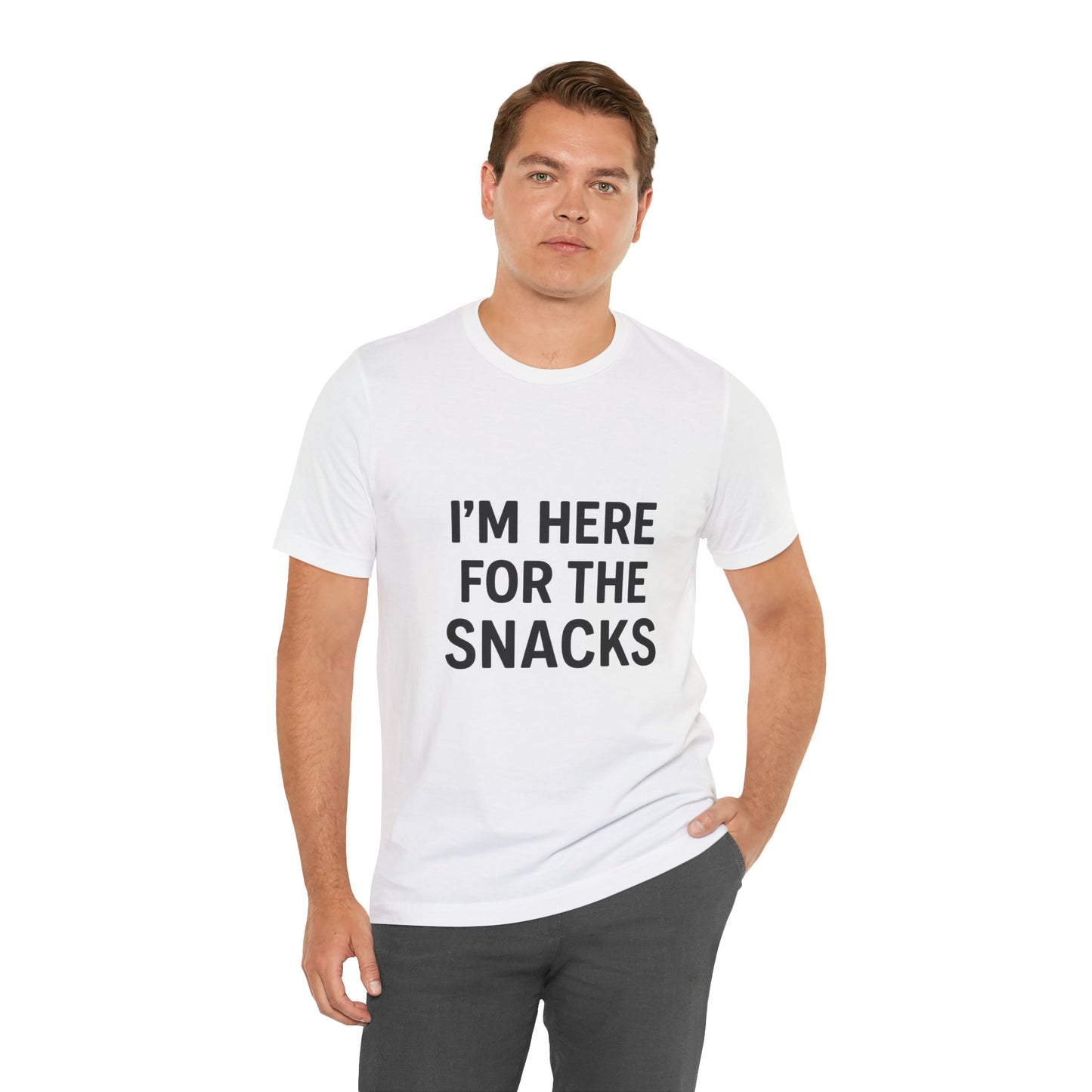 I'm Here For The Snacks Unisex Jersey Short Sleeve Tee T-shirt