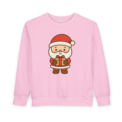 Baby Santa Holding Christmas Gift Toddler Sweatshirt