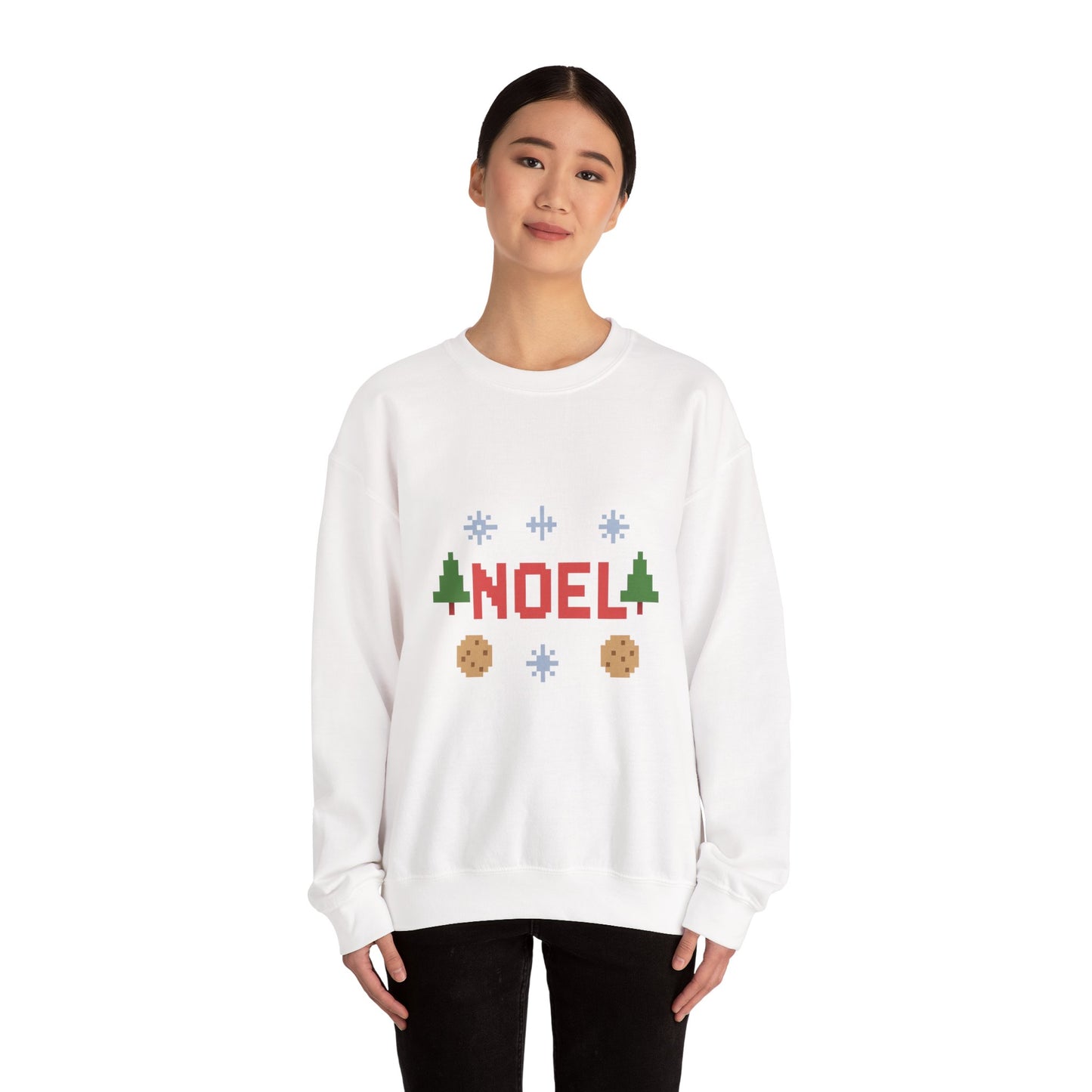 Christmas Noel In Pixel Unisex Heavy Blend™ Crewneck Sweatshirt