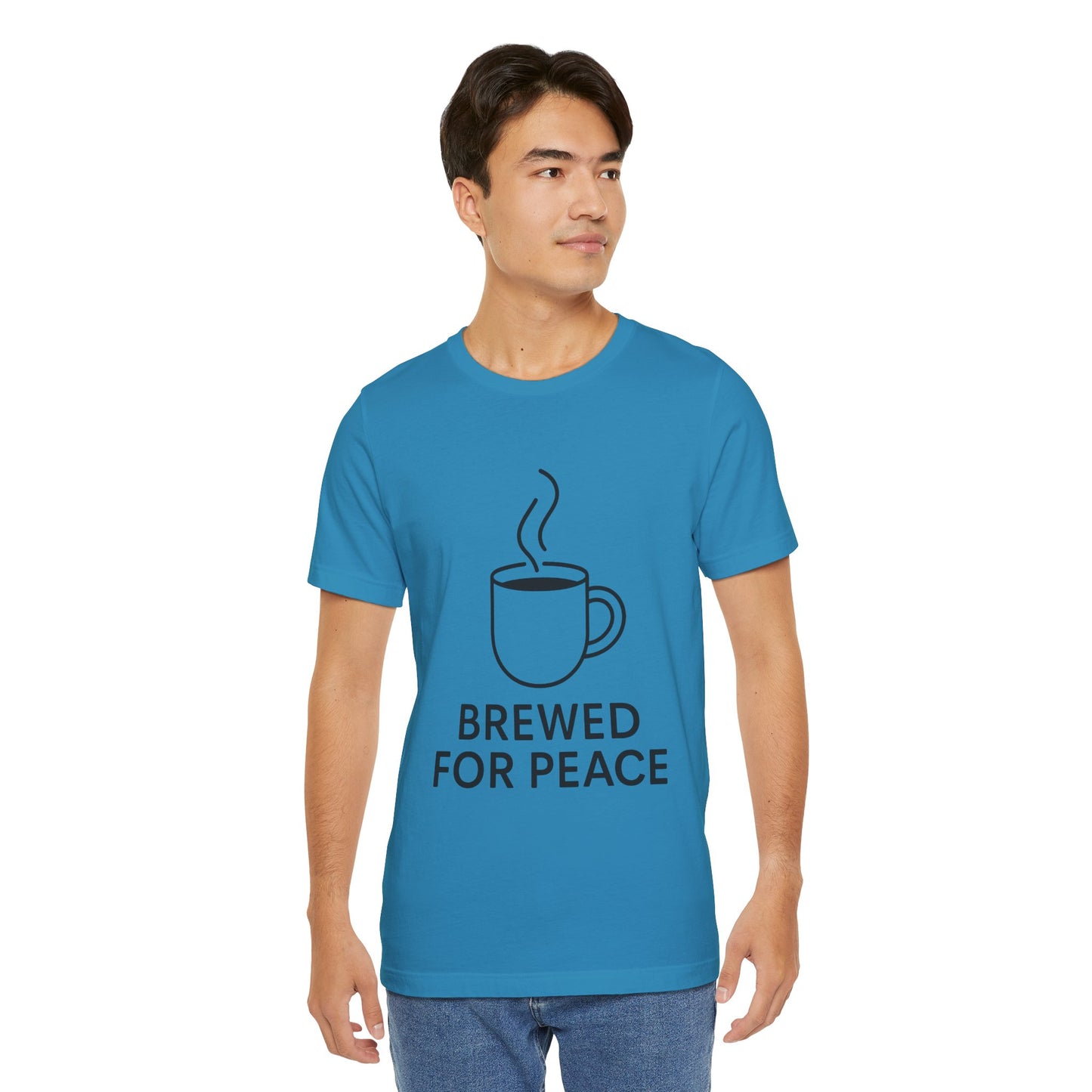 Brewed For Peace Coffee Humor Unisex Jersey Short Sleeve Tee T-shirt
