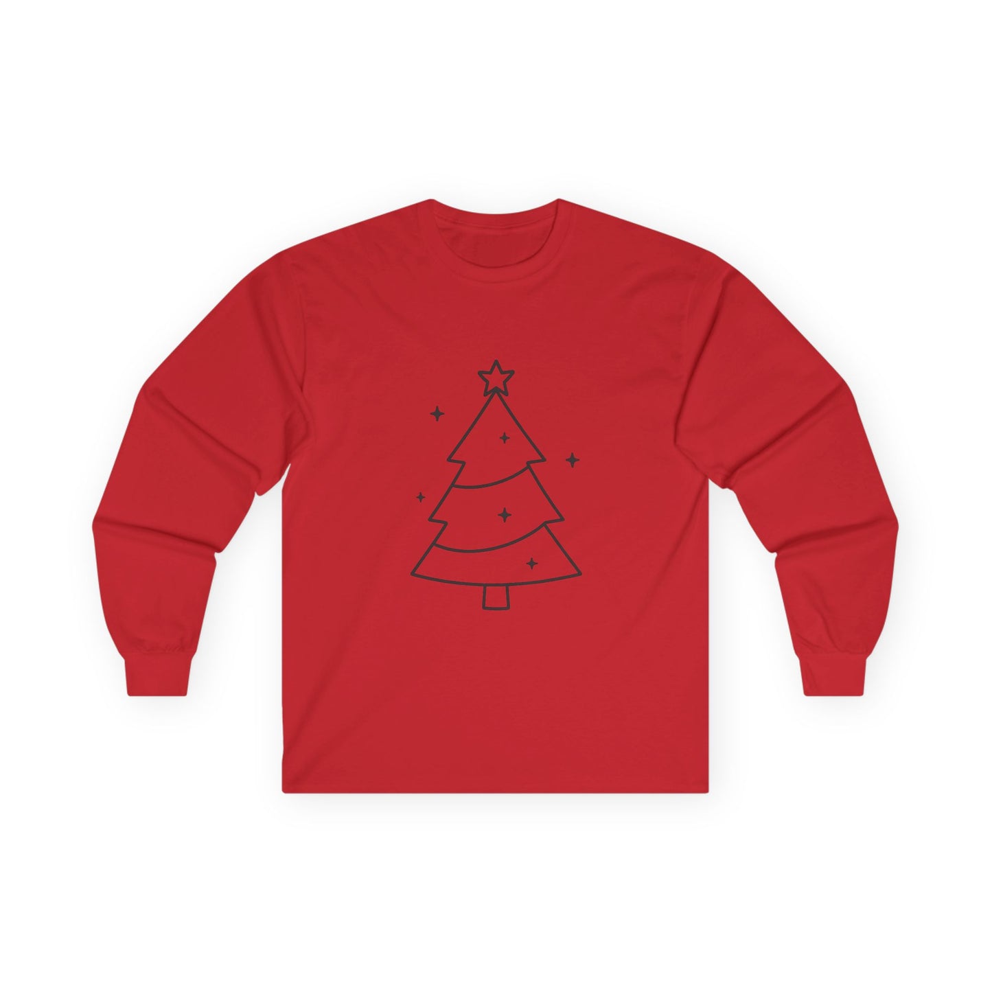 Minimal Design Christmas Tree Unisex Ultra Cotton Long Sleeve Tee