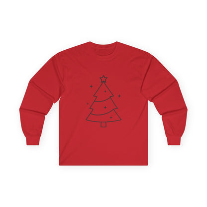 Minimal Design Christmas Tree Unisex Ultra Cotton Long Sleeve Tee