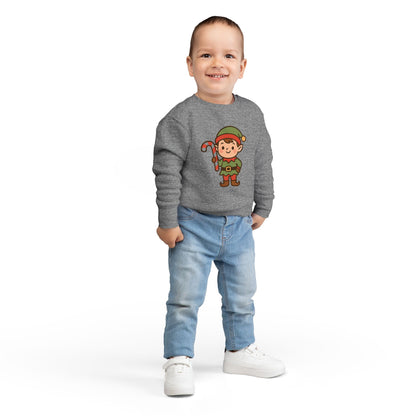 Candy Cane Christmas Elf Toddler Sweatshirt
