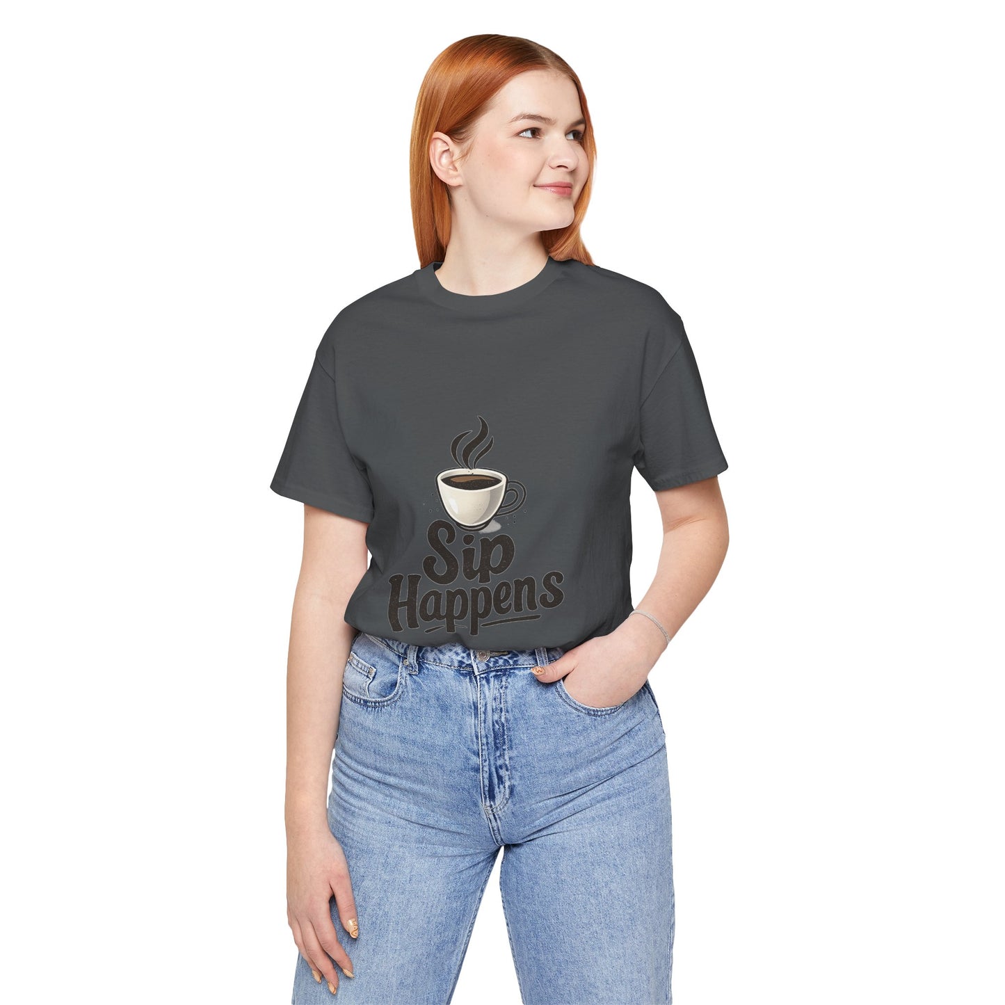 Sip Happens Coffee Cup Unisex Jersey Short Sleeve Tee T-shirt