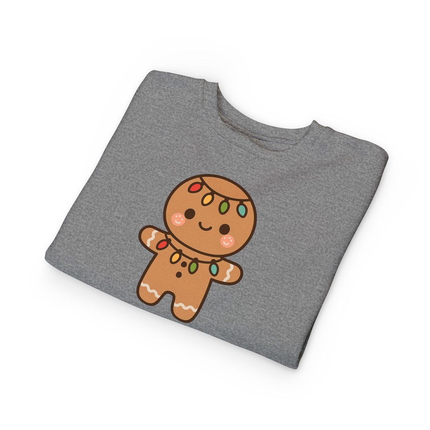 Gingerbread Cookie Decorated With Lights Christmas Toddler Sweatshirt