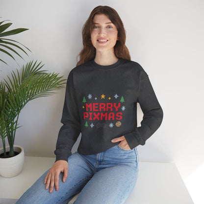 Merry Pixmas Christmas Unisex Heavy Blend™ Crewneck Sweatshirt