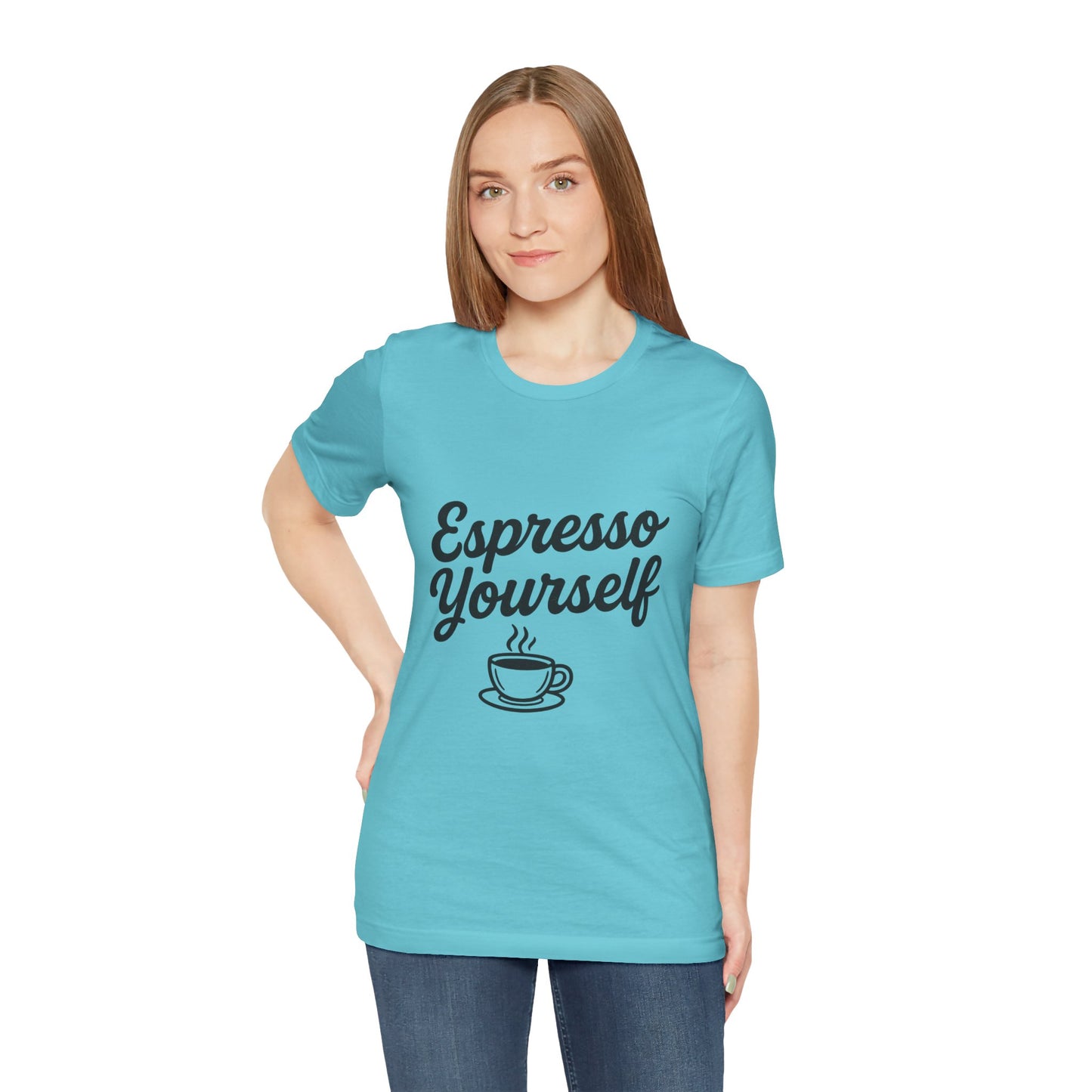 Espresso Yourself Coffee Cup Illustrated Unisex Jersey Short Sleeve Tee T-shirt