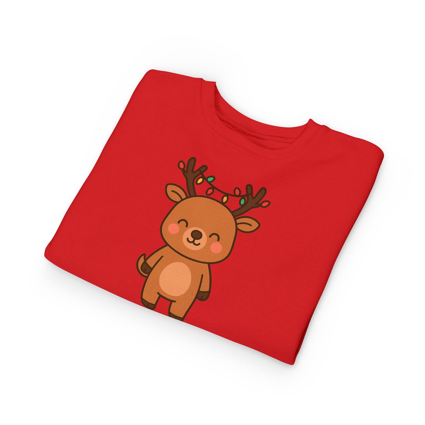Reindeer Decorated With Lights Christmas Toddler Sweatshirt