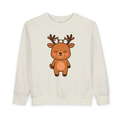Reindeer Decorated With Lights Christmas Toddler Sweatshirt