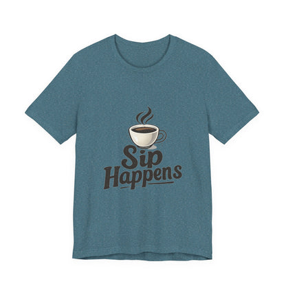 Sip Happens Coffee Cup Unisex Jersey Short Sleeve Tee T-shirt