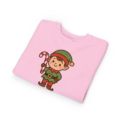 Candy Cane Christmas Elf Toddler Sweatshirt