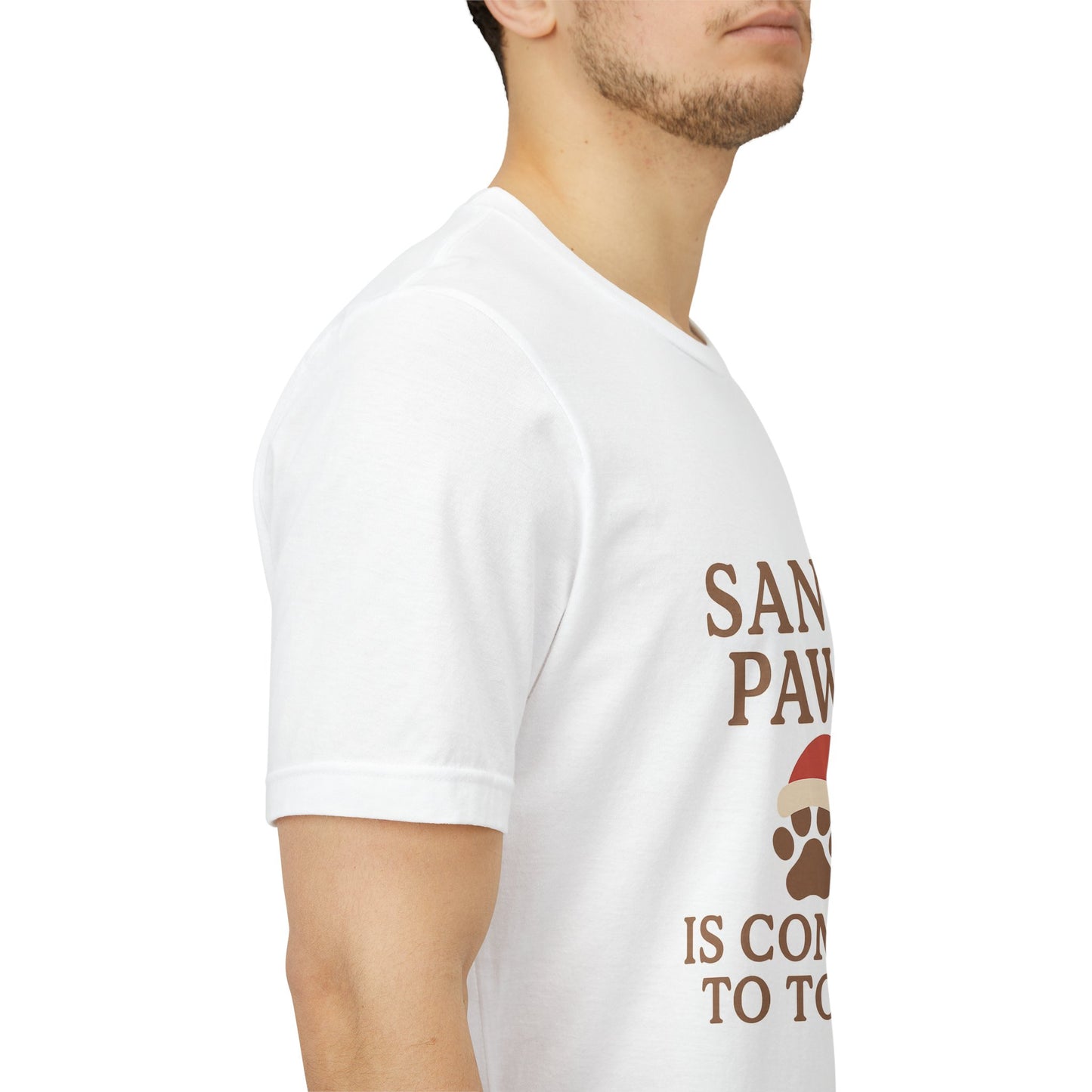 Santa Paws Is Coming To Town Christmas Unisex Jersey Short Sleeve Tee T-shirt