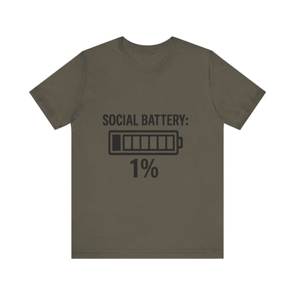 Social Battery Bar Unisex Jersey Short Sleeve Tee T-shirt