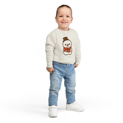 Snowman Drinking Hot Choco Toddler Sweatshirt