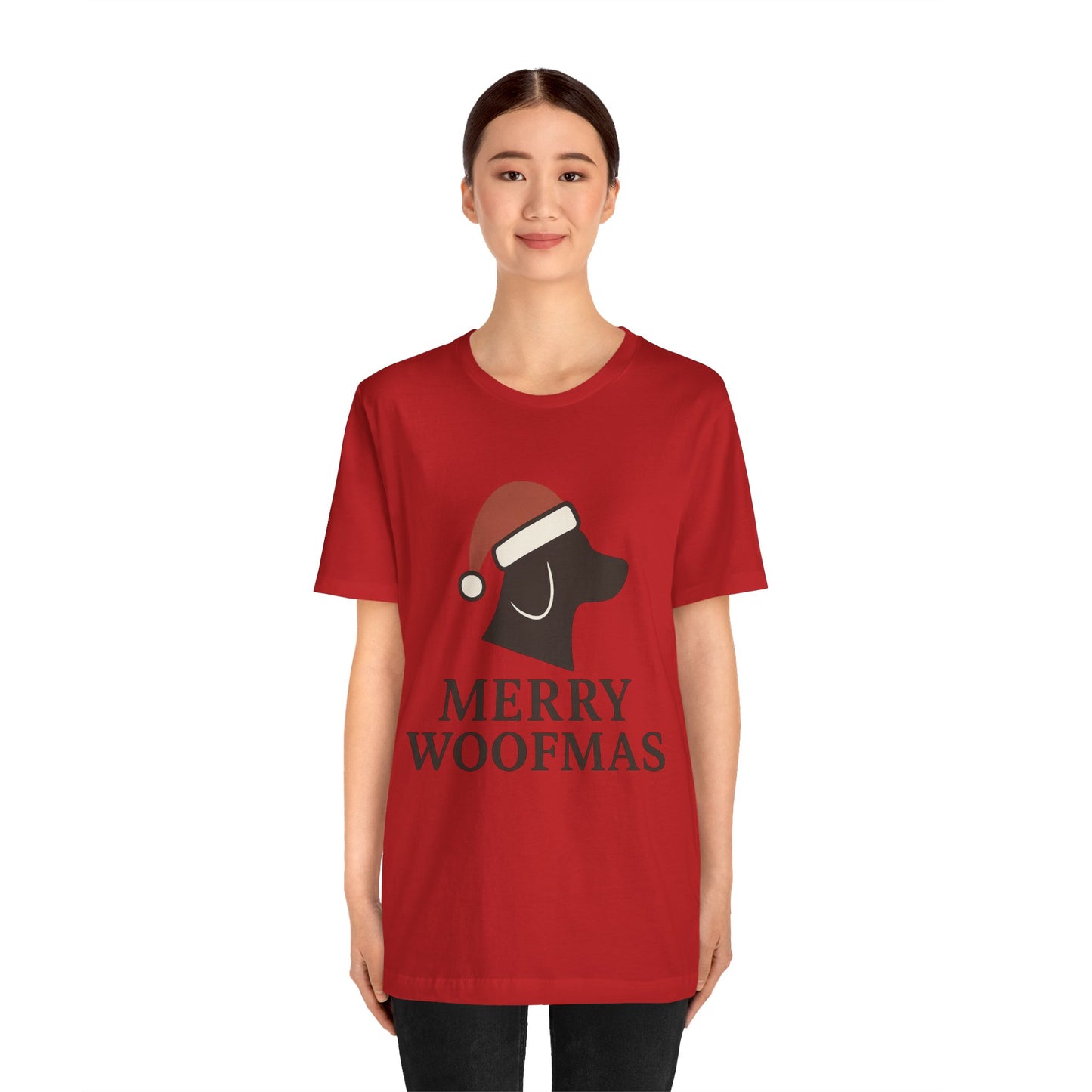 Merry Woofmas Christmas Unisex Jersey Short Sleeve Tee T-shirt