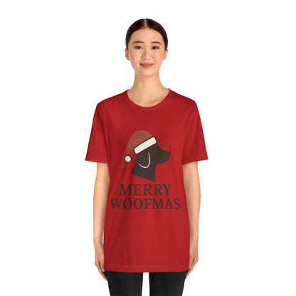 Merry Woofmas Christmas Unisex Jersey Short Sleeve Tee T-shirt
