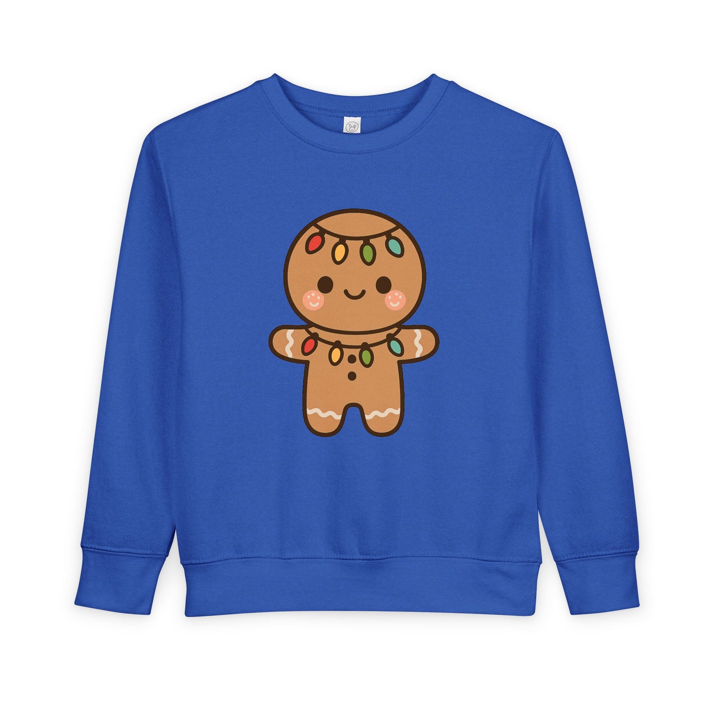 Gingerbread Cookie Decorated With Lights Christmas Toddler Sweatshirt