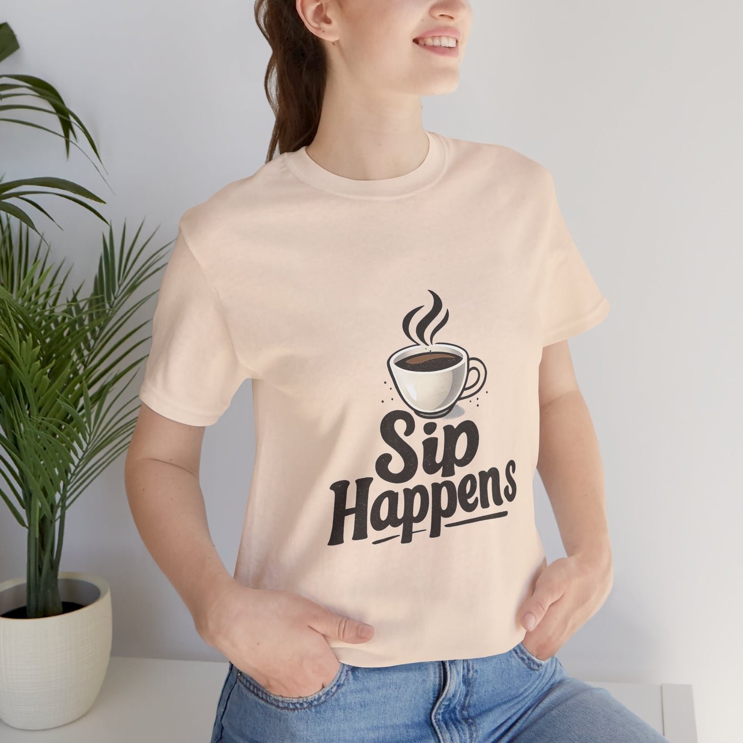 Sip Happens Coffee Cup Unisex Jersey Short Sleeve Tee T-shirt