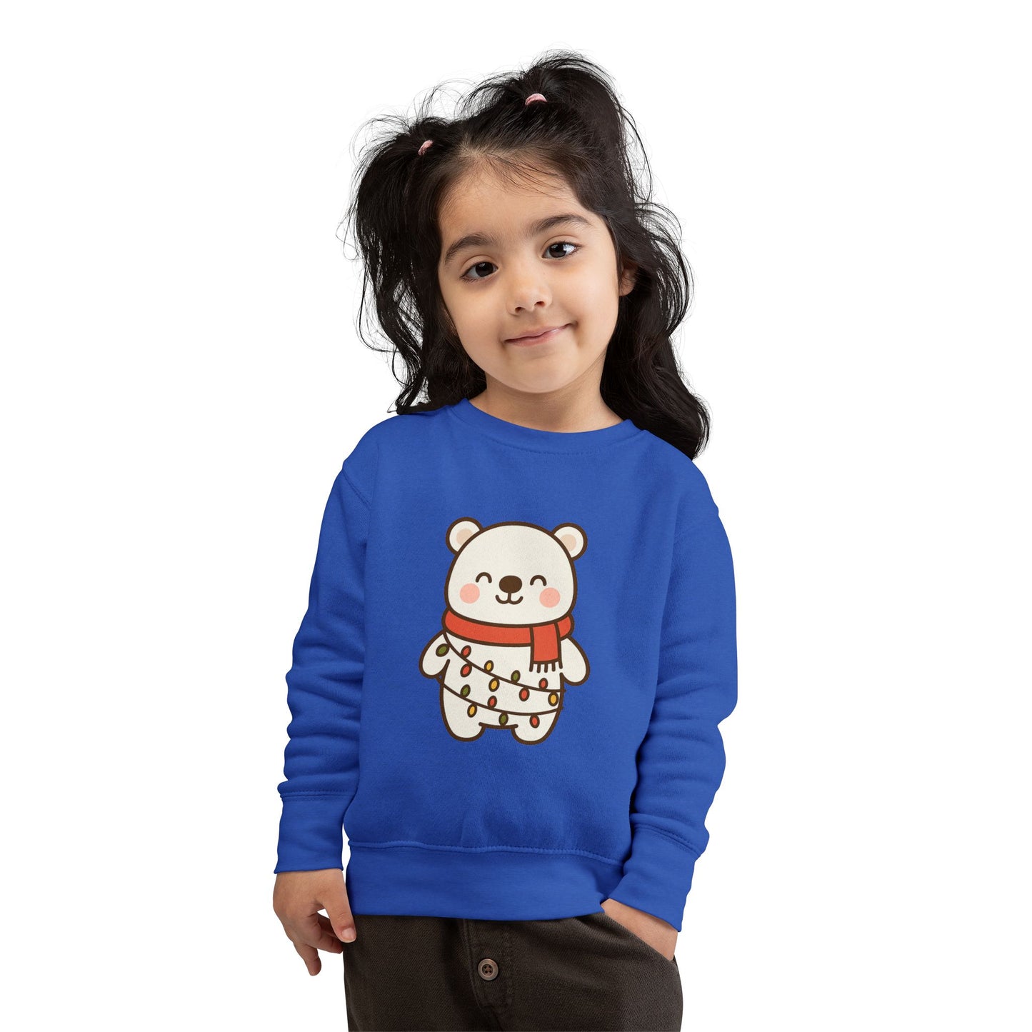 Polar Bear With Lights ChristmasToddler Sweatshirt