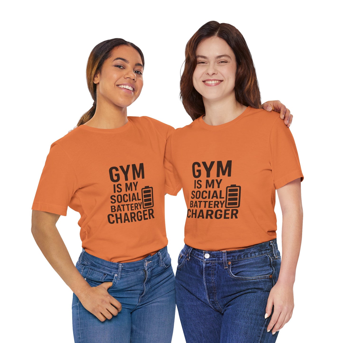 Gym Is My Social Battery Bar Unisex Jersey Short Sleeve Tee T-shirt