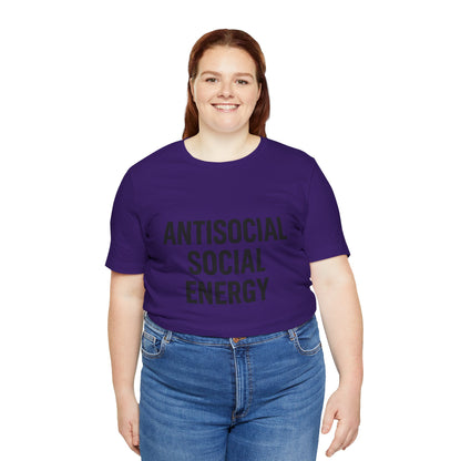 Antisocial Social Energy Unisex Jersey Short Sleeve Tee T-shirt
