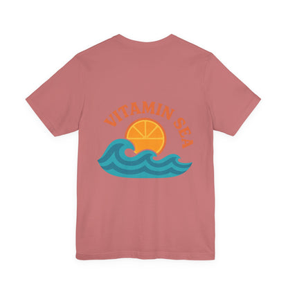 Logo Vitamin Sea Back Side Design Unisex Jersey Short Sleeve Tee T-shirt