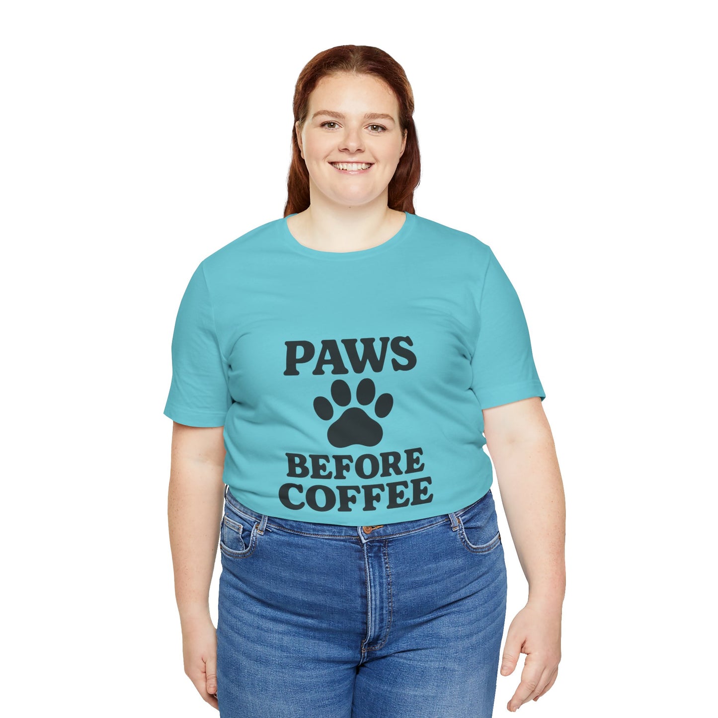 Paws Before Coffee Unisex Jersey Short Sleeve Tee T-shirt