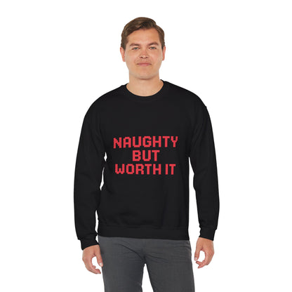 Naughty But Worth It Christmas Unisex Heavy Blend™ Crewneck Sweatshirt