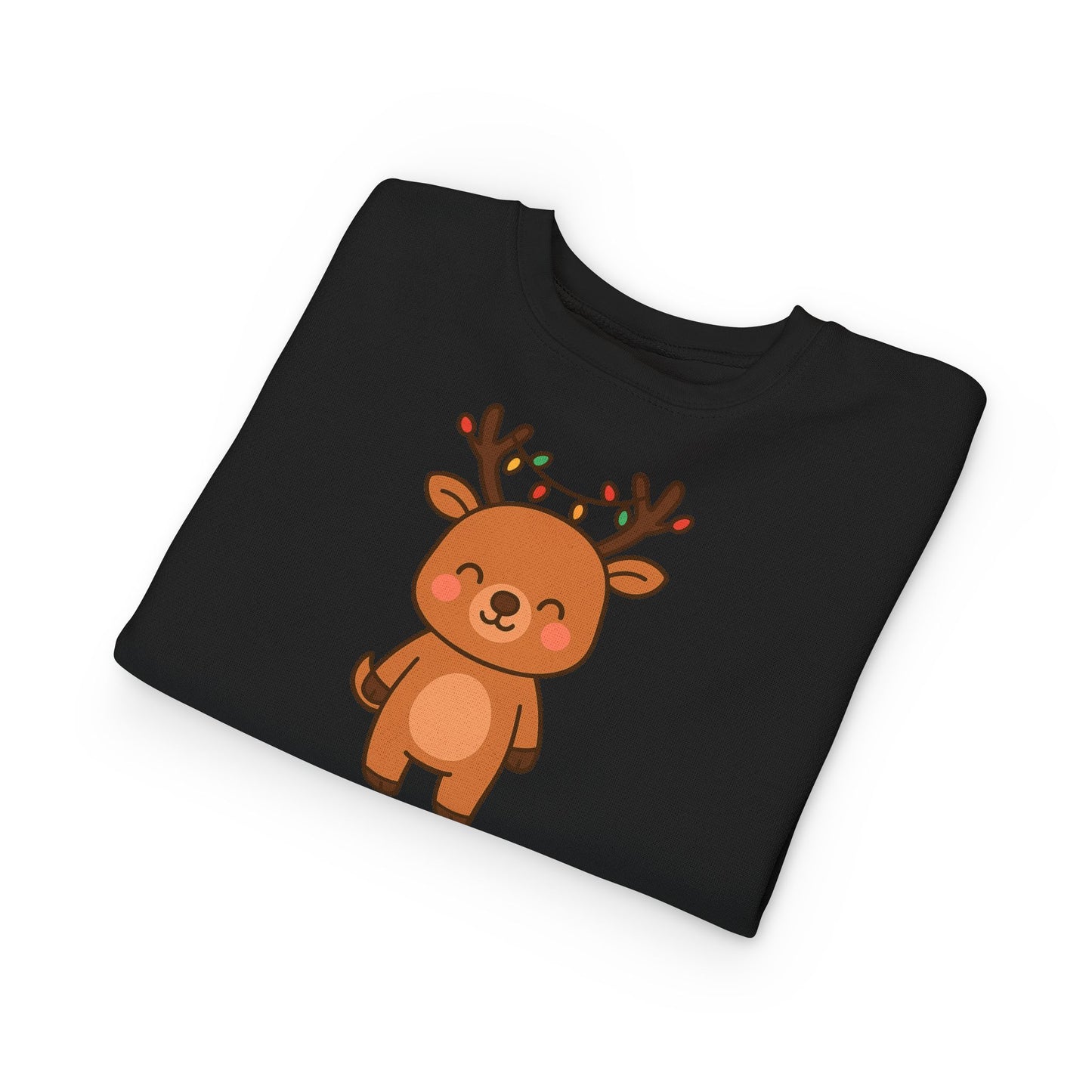 Reindeer Decorated With Lights Christmas Toddler Sweatshirt