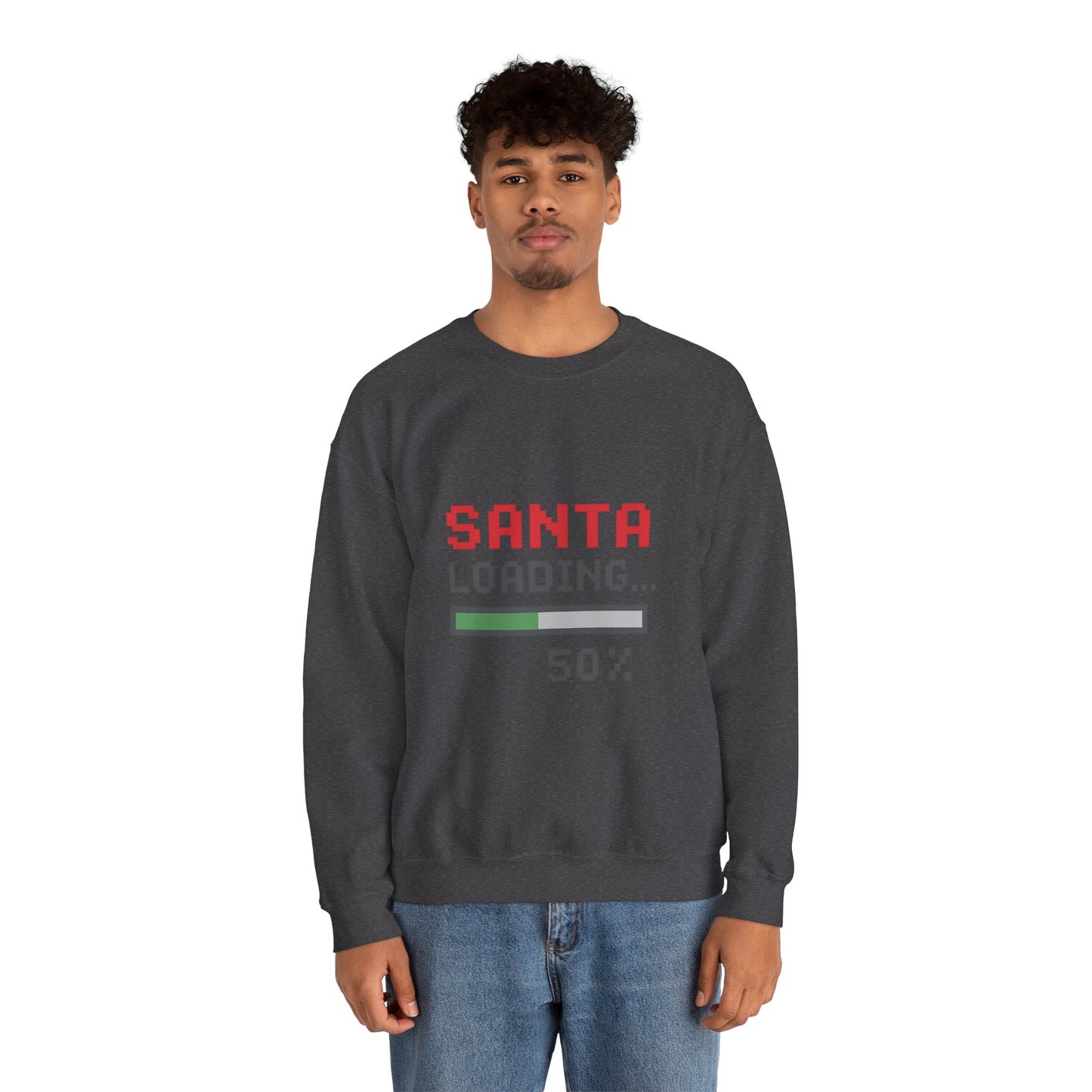 Santa Loading Bar Christmas Unisex Heavy Blend™ Crewneck Sweatshirt