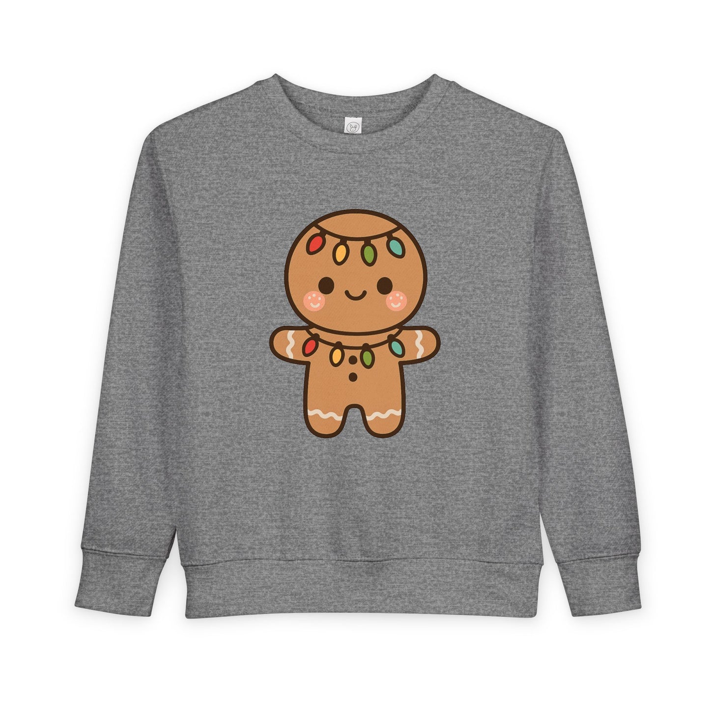 Gingerbread Cookie Decorated With Lights Christmas Toddler Sweatshirt
