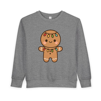 Gingerbread Cookie Decorated With Lights Christmas Toddler Sweatshirt