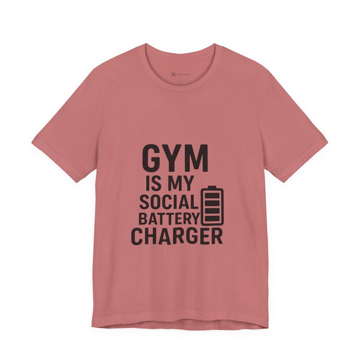 Gym Is My Social Battery Bar Unisex Jersey Short Sleeve Tee T-shirt