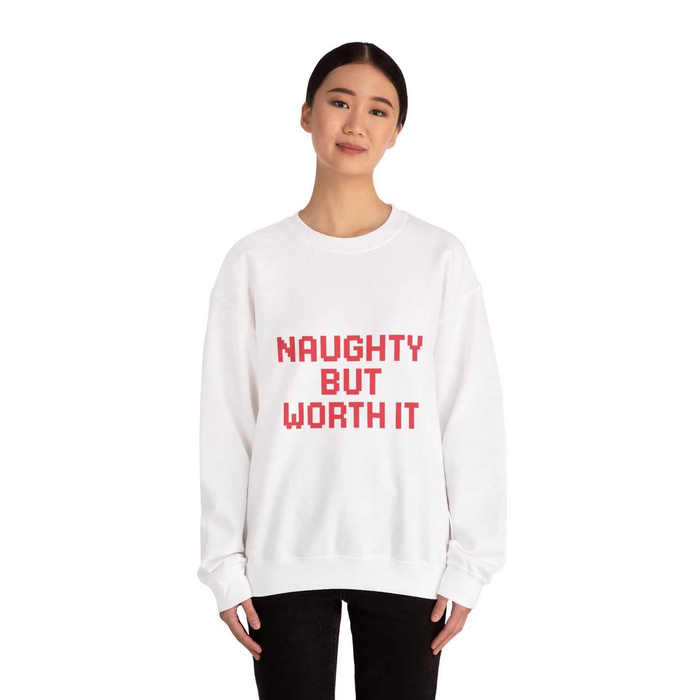 Naughty But Worth It Christmas Unisex Heavy Blend™ Crewneck Sweatshirt