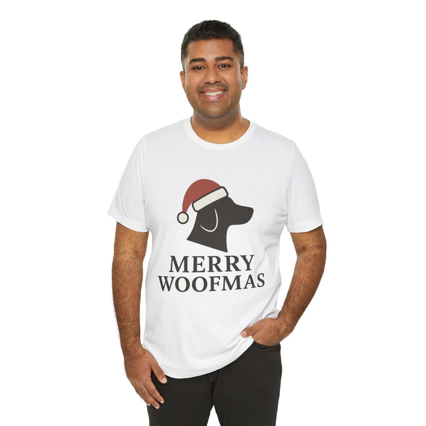 Merry Woofmas Christmas Unisex Jersey Short Sleeve Tee T-shirt