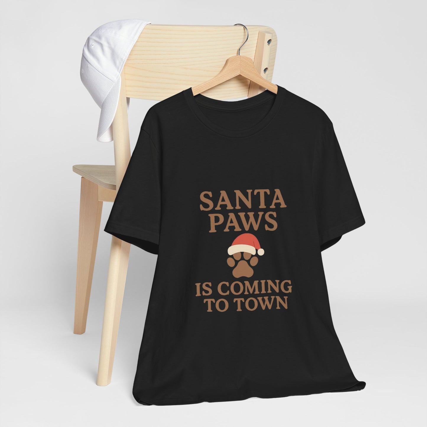 Santa Paws Is Coming To Town Christmas Unisex Jersey Short Sleeve Tee T-shirt