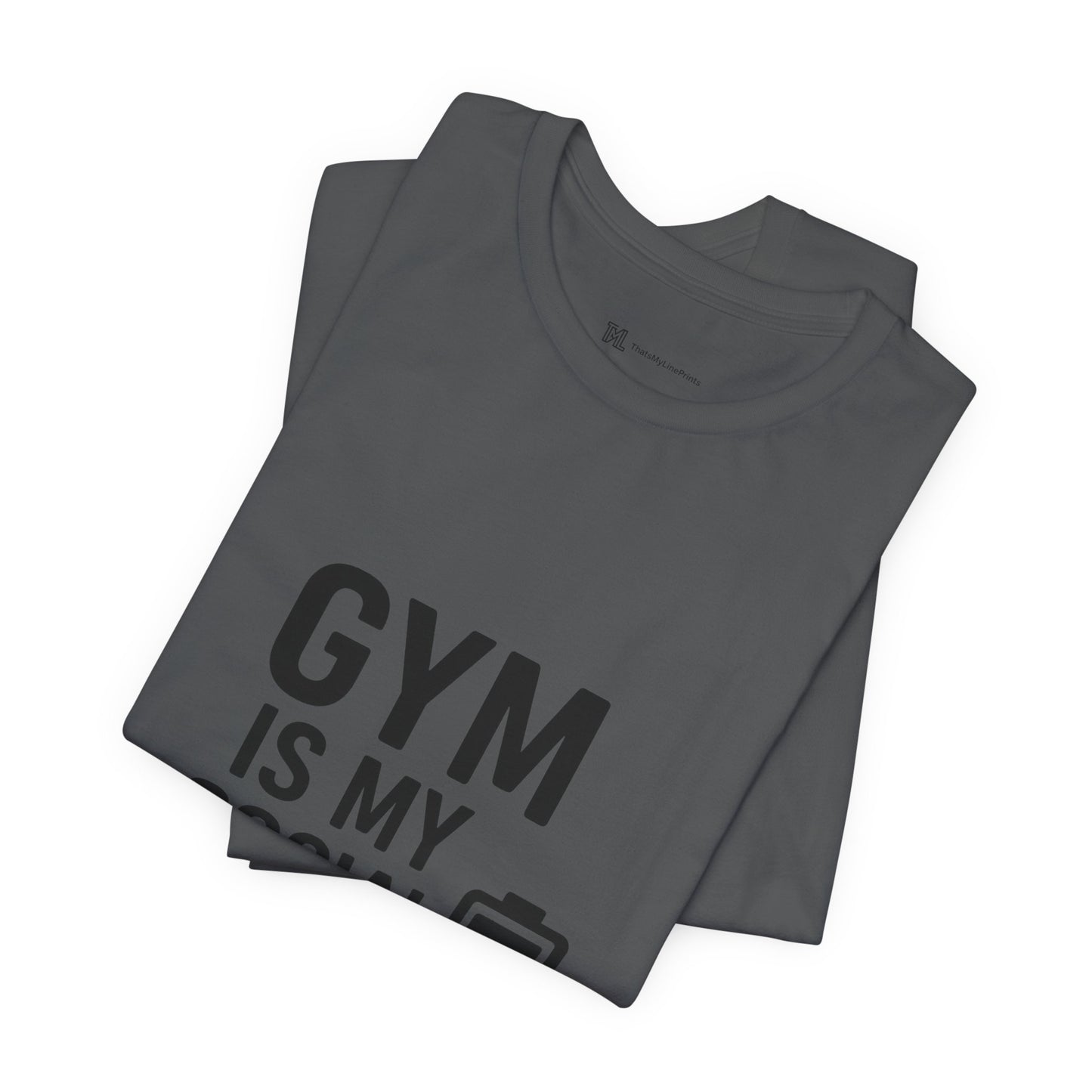Gym Is My Social Battery Bar Unisex Jersey Short Sleeve Tee T-shirt