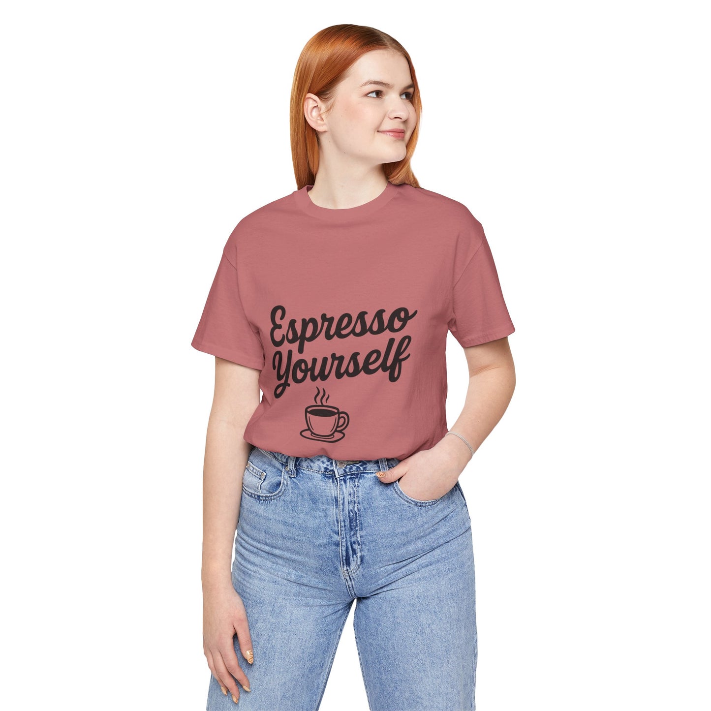 Espresso Yourself Coffee Cup Illustrated Unisex Jersey Short Sleeve Tee T-shirt