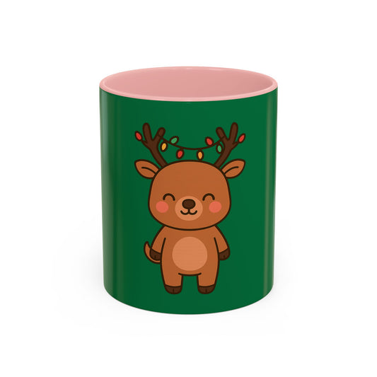 Christmas Gift Reindeer With Lights Festive Mug 11oz