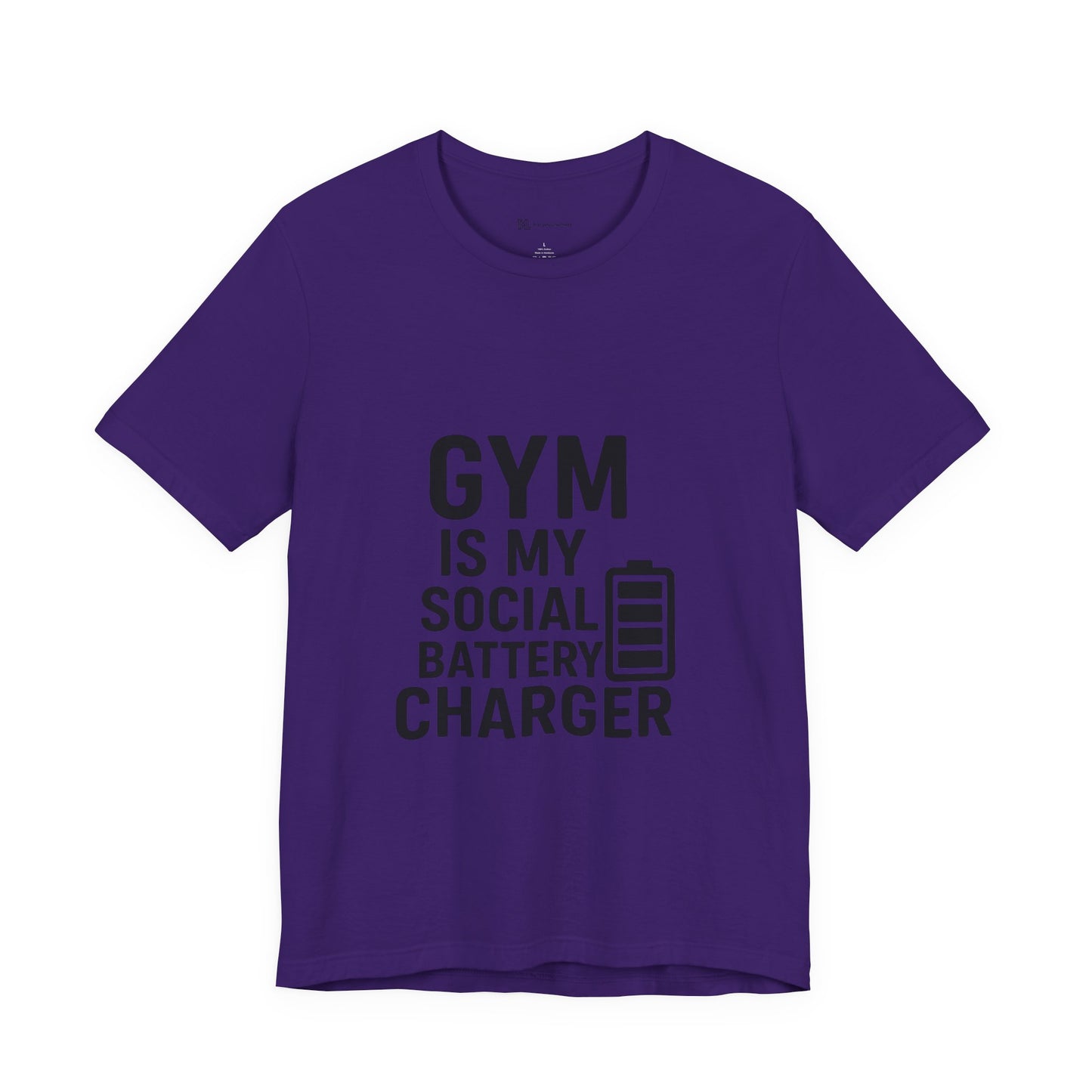Gym Is My Social Battery Bar Unisex Jersey Short Sleeve Tee T-shirt