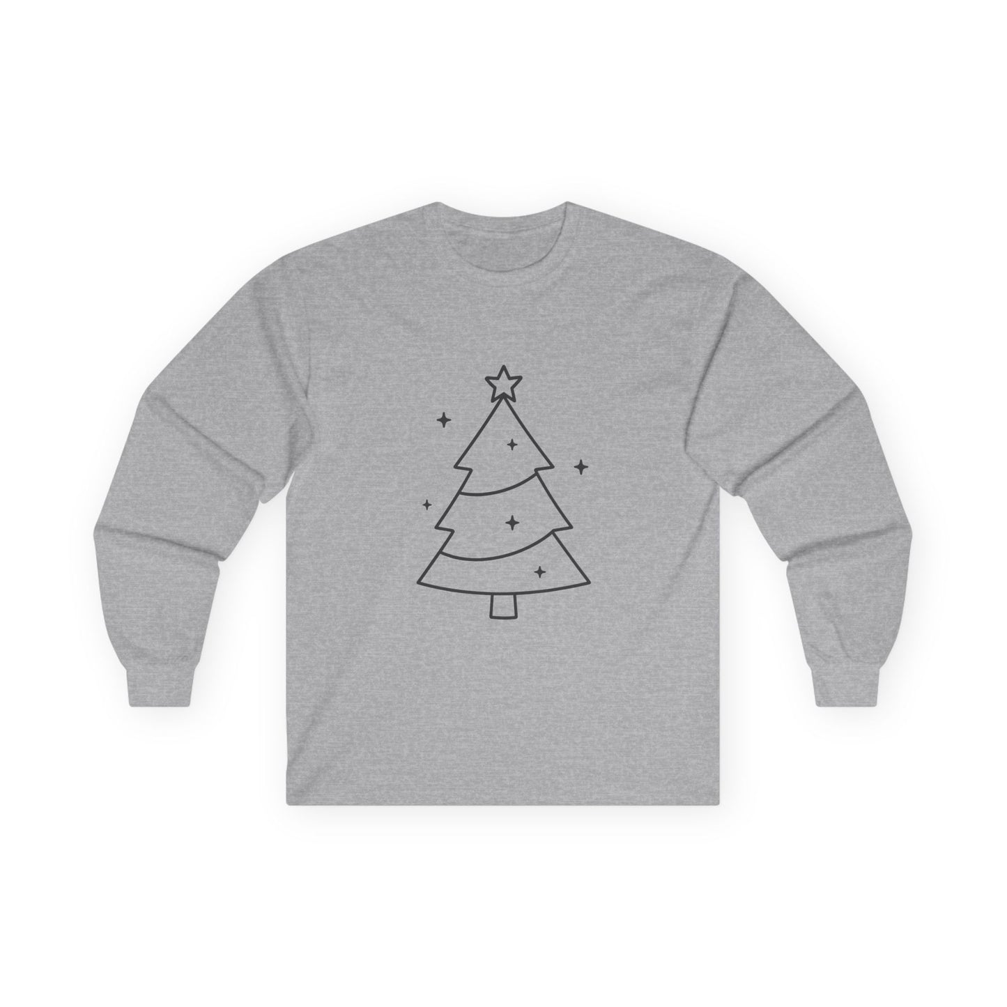 Minimal Design Christmas Tree Unisex Ultra Cotton Long Sleeve Tee