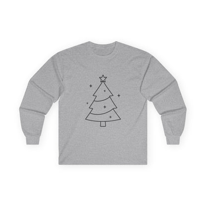 Minimal Design Christmas Tree Unisex Ultra Cotton Long Sleeve Tee