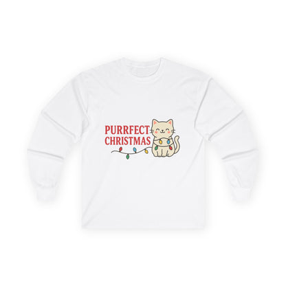 Purrfect Christmas Kitty Cat Unisex Ultra Cotton Long Sleeve Tee