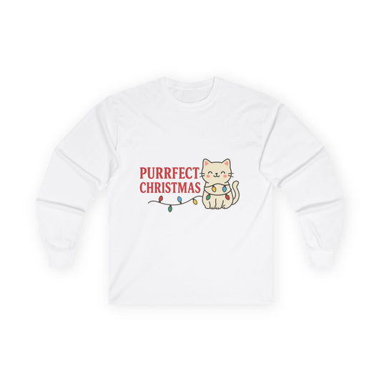 Purrfect Christmas Kitty Cat Unisex Ultra Cotton Long Sleeve Tee