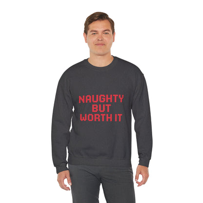 Naughty But Worth It Christmas Unisex Heavy Blend™ Crewneck Sweatshirt