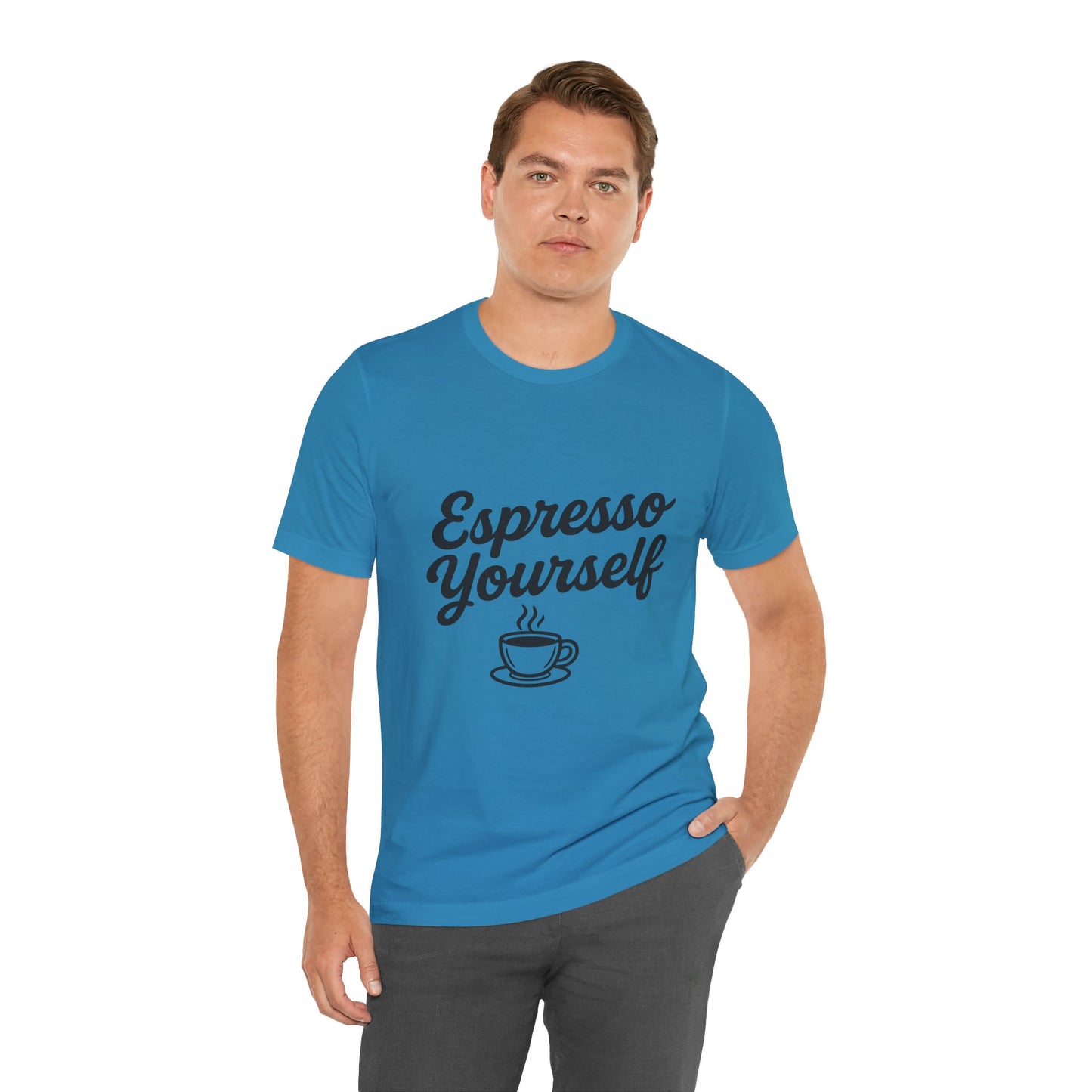 Espresso Yourself Coffee Cup Illustrated Unisex Jersey Short Sleeve Tee T-shirt