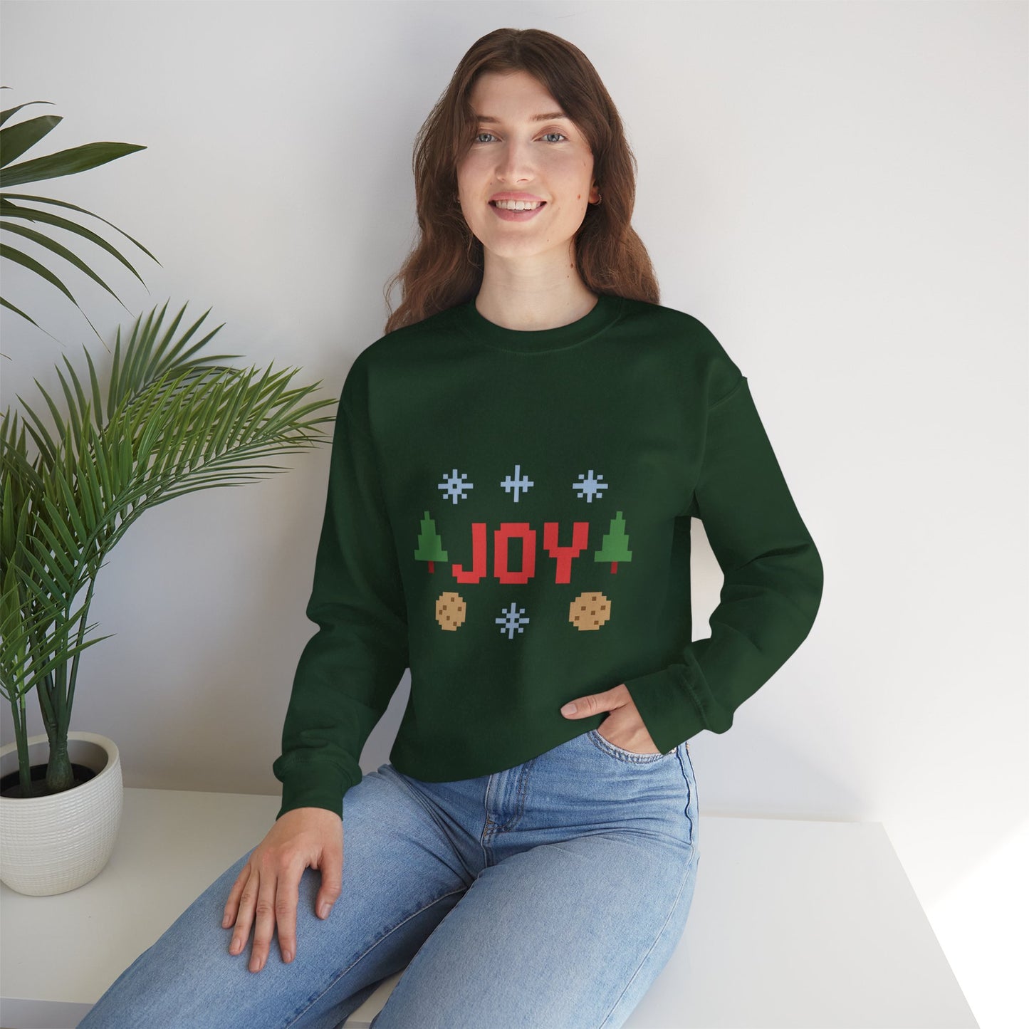 Christmas Joy In Pixel Unisex Heavy Blend™ Crewneck Sweatshirt