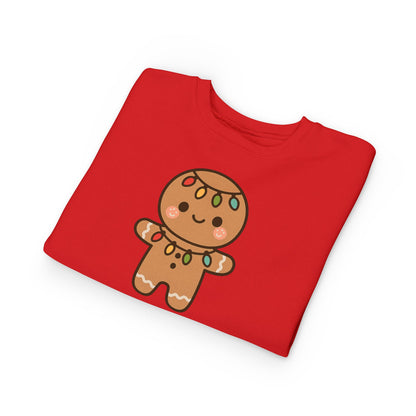Gingerbread Cookie Decorated With Lights Christmas Toddler Sweatshirt