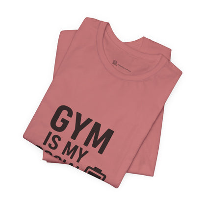 Gym Is My Social Battery Bar Unisex Jersey Short Sleeve Tee T-shirt
